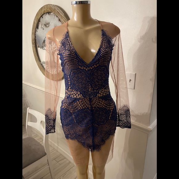 NWT  Autre Marque For Love & Lemons Blue Dress - Picture 2 of 12